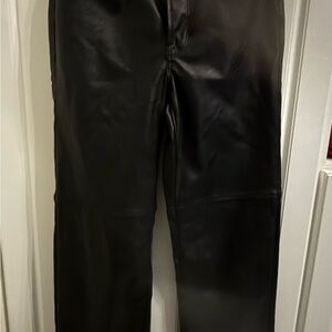 Good American Black Leather-Style Pants